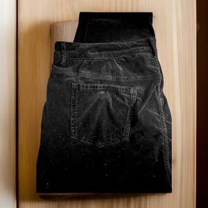 J. Mclaughlin Black Women's Pants Soft Corduroy Size 14 Tapered Ankle Comfy